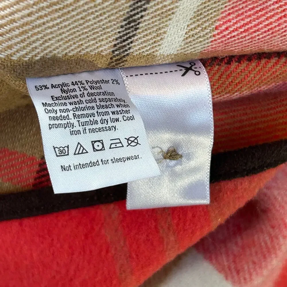 Janie & Jack Baby Plaid Cape Jacket 6–12 Months Red Tan Gold Button Fall Layer